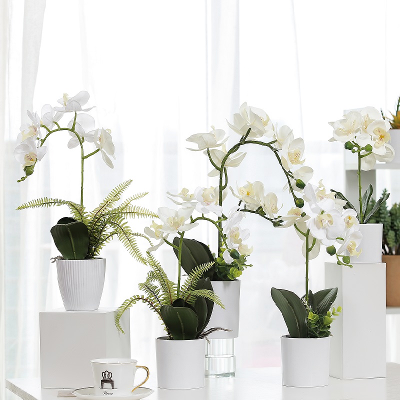 Hot Sell Real Touch Potted Artificial Orchid