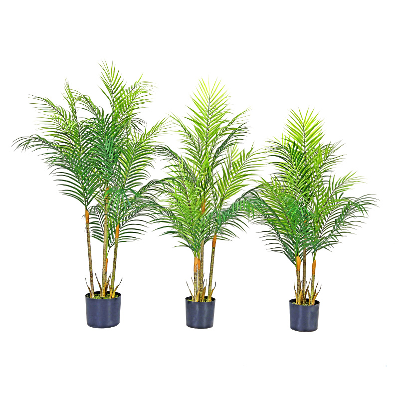 Hot Sale Fake Green Plants Plastic Artificial Palm Tree Artificial Plants Phoenix Palm Tree With Pot For Home Decoration
