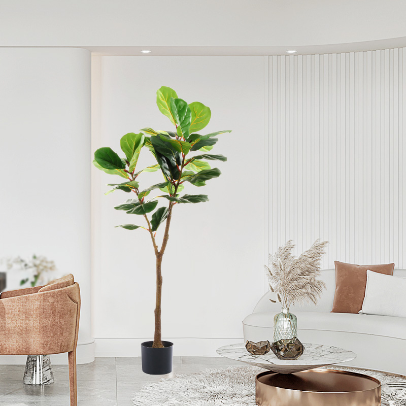 Levende planter Green Leaf Artificial Tree Kunstige planter til indendørs og udendørs Home Deco