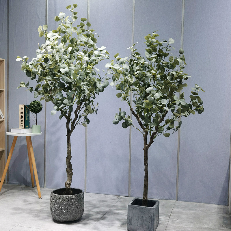 Fabrikspris grøn plante bonsai miljøvenlig kunstig eukalyptus træ til haven leverandør bryllupsdekor havearbejde dekorationer