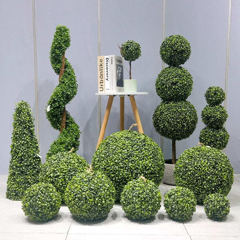 Kunstig plante Topiary Ball Lav vedligeholdelses miljøvenlig græskugle til havereleverandør bryllupsdekor